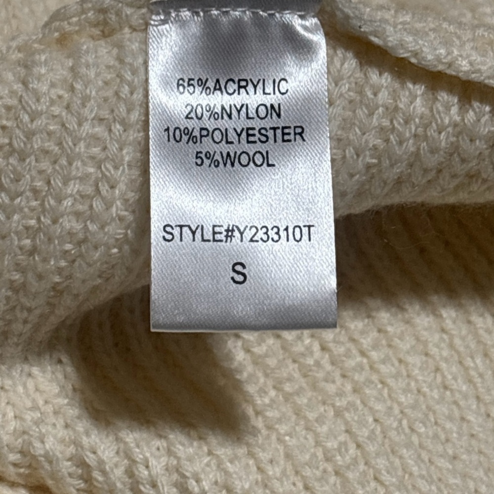 Pomander Place Ivory Ribbed Sweater Dress Size: Small - Picture 6 of 8